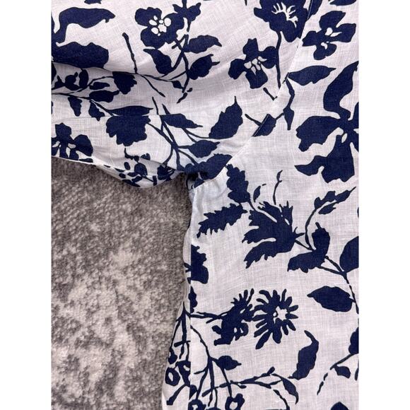 Outerknown Top Medium Womens Floral Linen Long Sleeve Button Shirt - Picture 7 of 10
